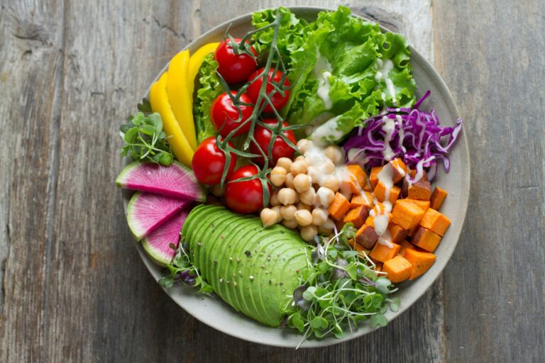 plate of fruit and vegetables