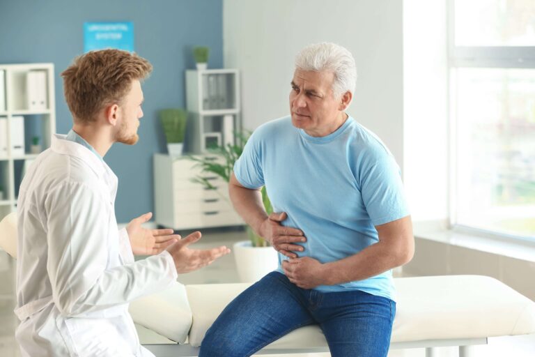 Male patient at urologist's office